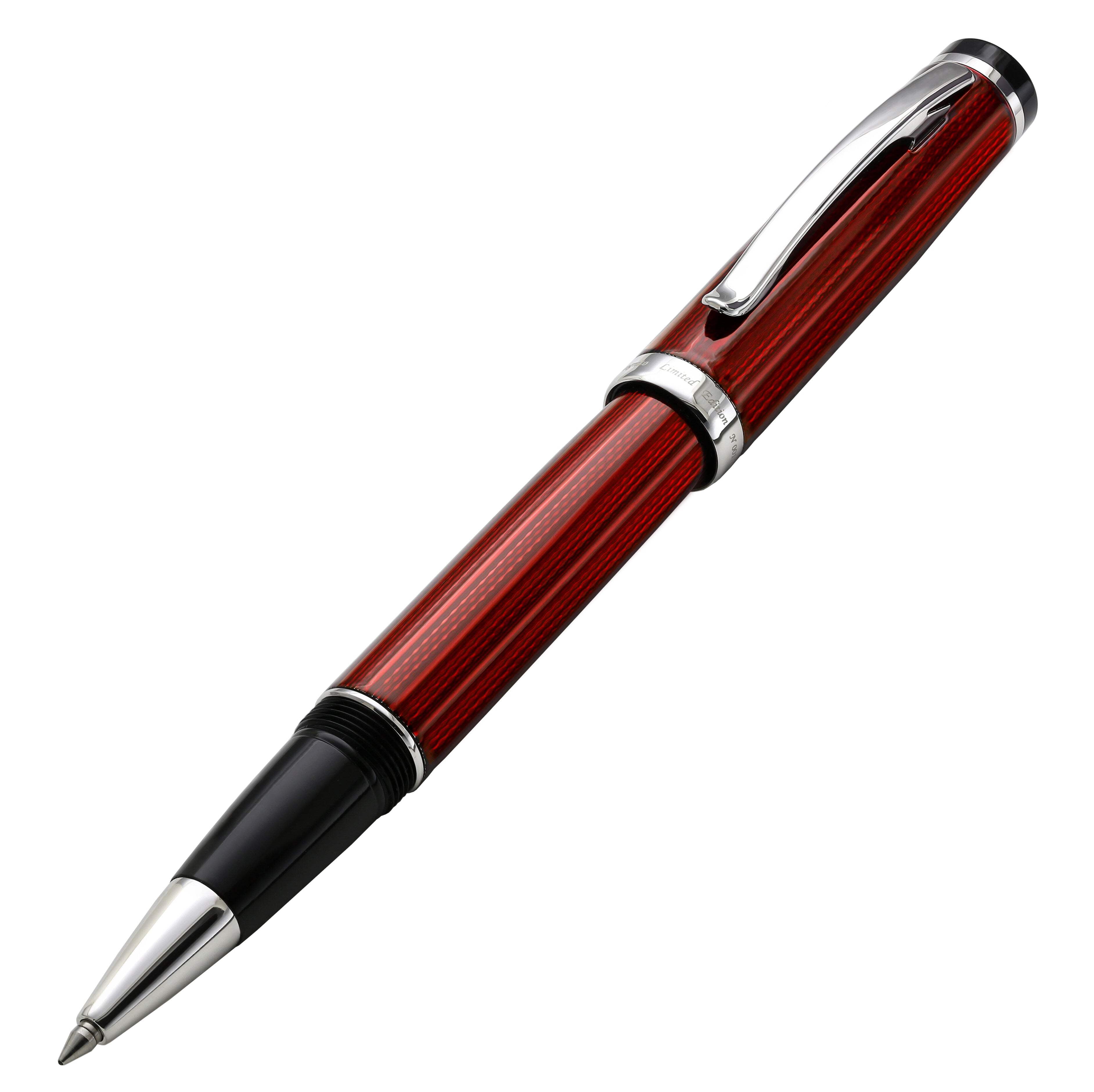 Xezo Xezo Incognito™ Diamond-Cut Lacquered Brass Rollerball Pen - Burgundy Red