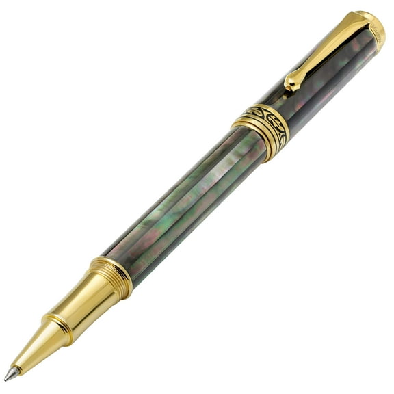 Xezo Xezo Maestro 18K Gold Plated Rollerball Pen - Tahitian Black Mother of Pearl