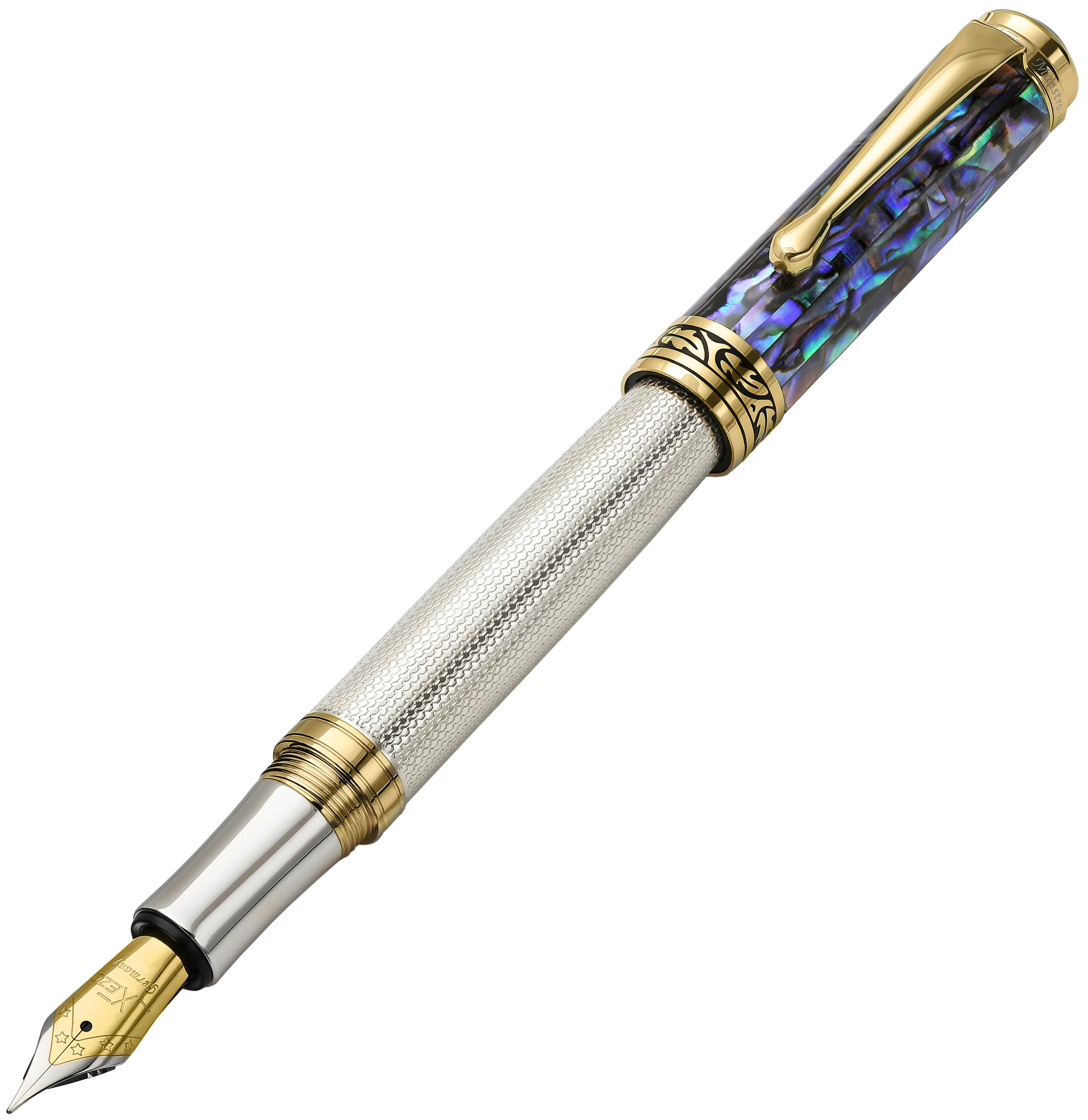 Xezo Xezo Maestro® 925 Sterling Silver Fountain Pen (Medium Nib) - Paua Abalone Cap