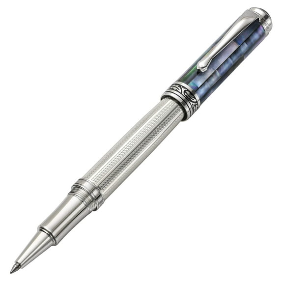 Xezo Xezo Maestro 925 Sterling Silver Rollerball Pen - Black Mother of Pearl Cap