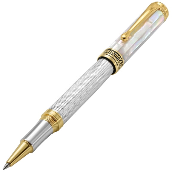 Xezo Xezo Maestro 925 Sterling Silver Rollerball Pen - Oceanic White Mother of Pearl Cap