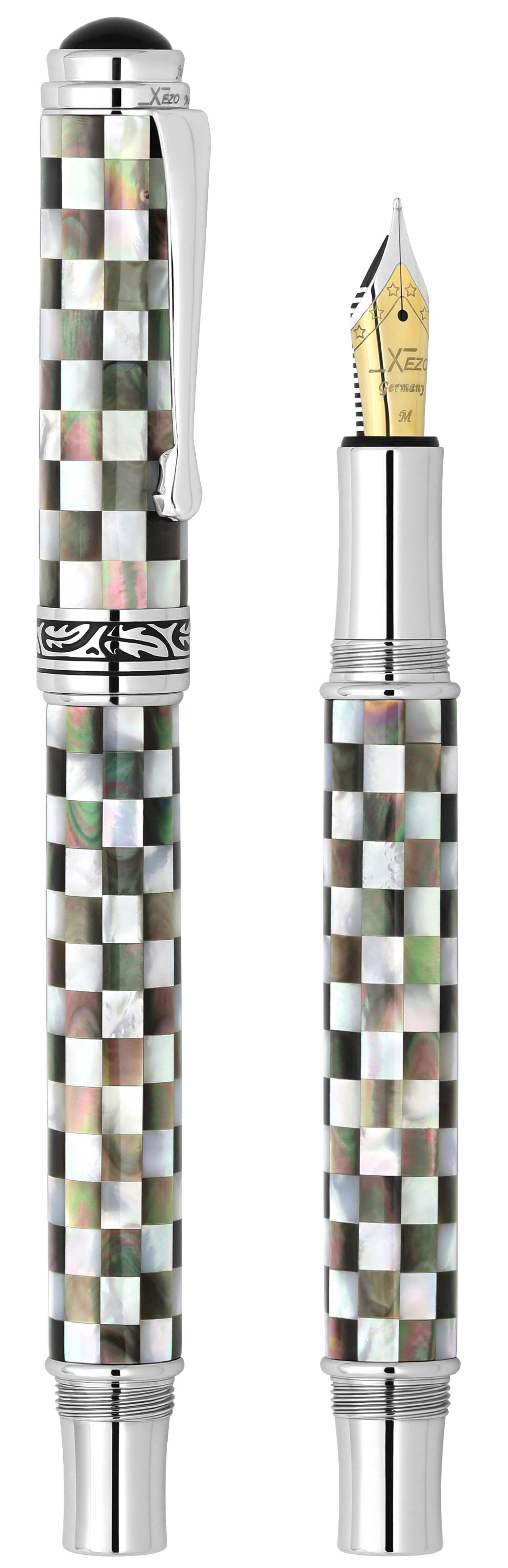 Xezo Xezo Maestro® Jubilee Classic of The Ocean Fountain Pen (Medium Nib) - Black  White Mother of Pearl