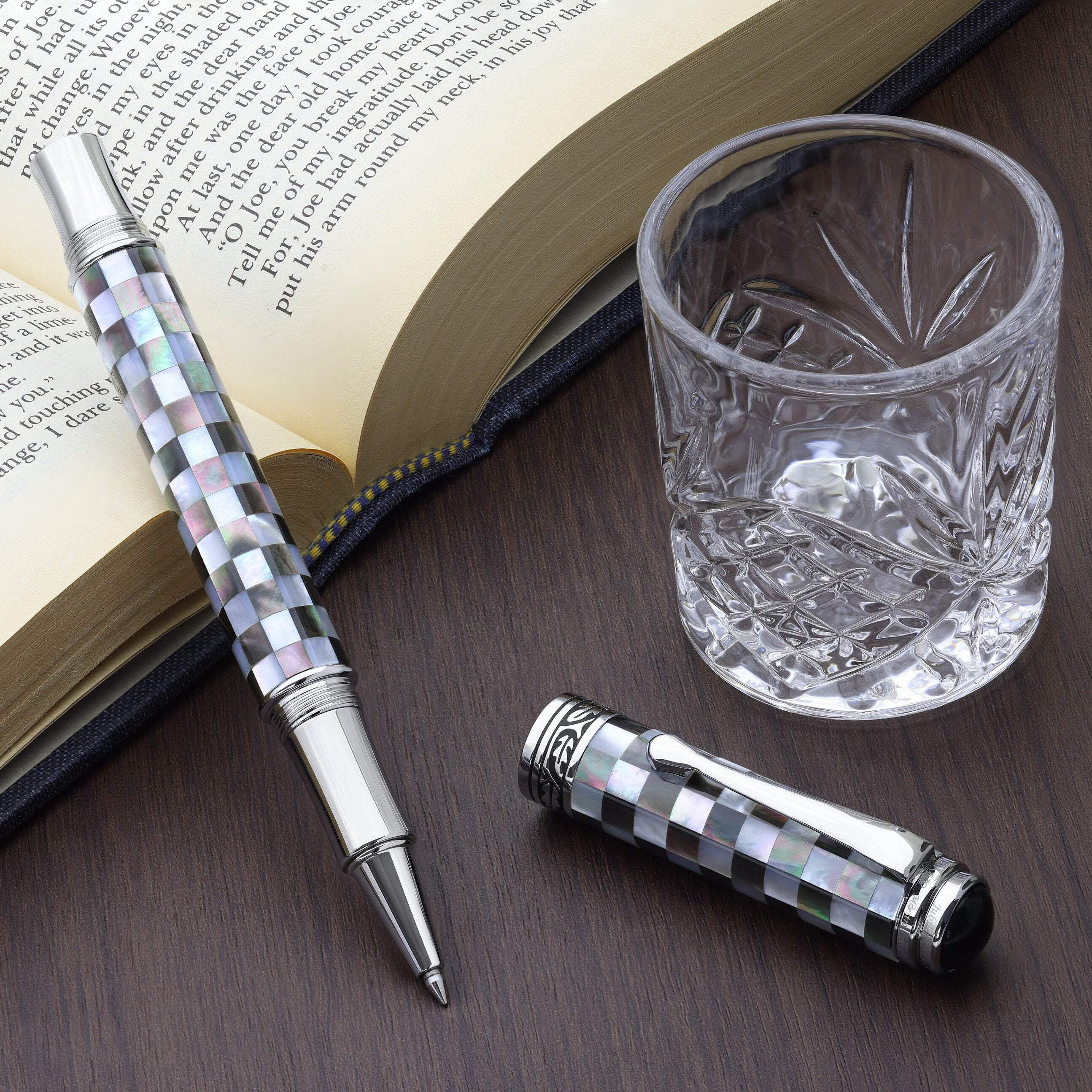 Xezo Xezo Maestro® Jubilee Classic of The Ocean Rollerball Pen - Black  White Mother of Pearl