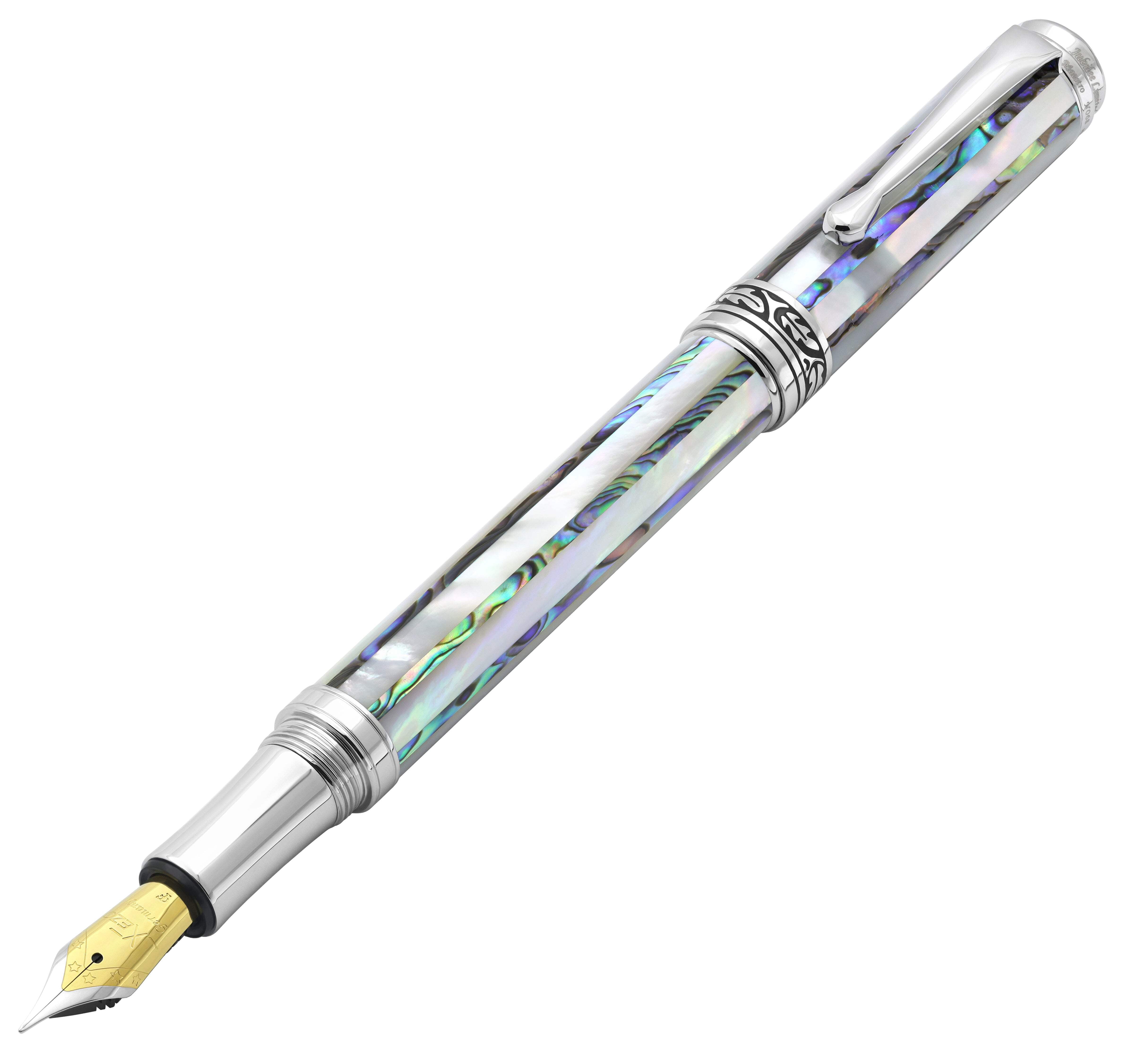 Xezo Xezo Maestro® Jubilee Paua Stripe Fountain Pen (Fine Nib) - Paua Abalone  Oceanic White Mother of Pearl