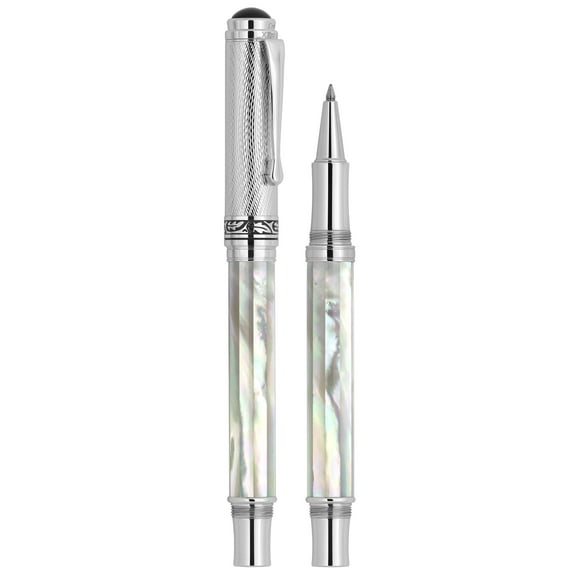 Xezo Xezo Maestro Oceanic White Mother of Pearl Rollerball Pen - Chrome Cap