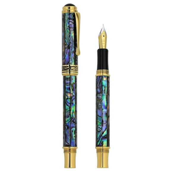 Xezo Xezo Maestro Paua Abalone Sea Shell Fountain Pen (Fine Nib) - 18K Gold Plated