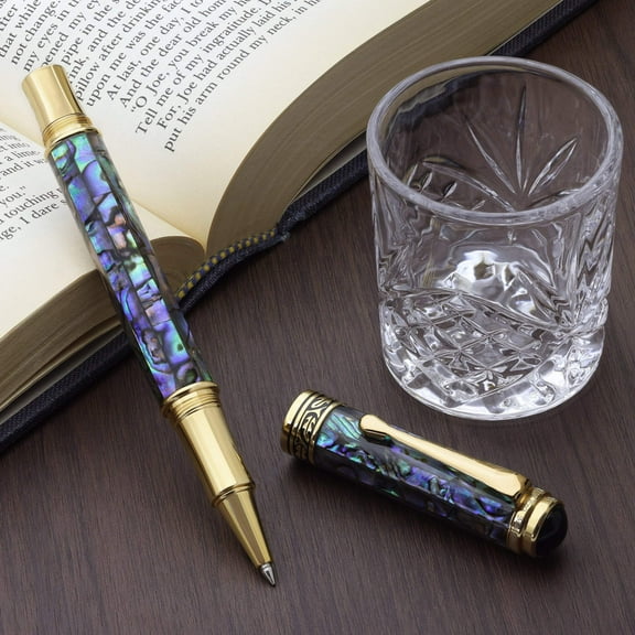 Xezo Xezo Maestro Paua Abalone Sea Shell Rollerball Pen - 18K Gold Plated