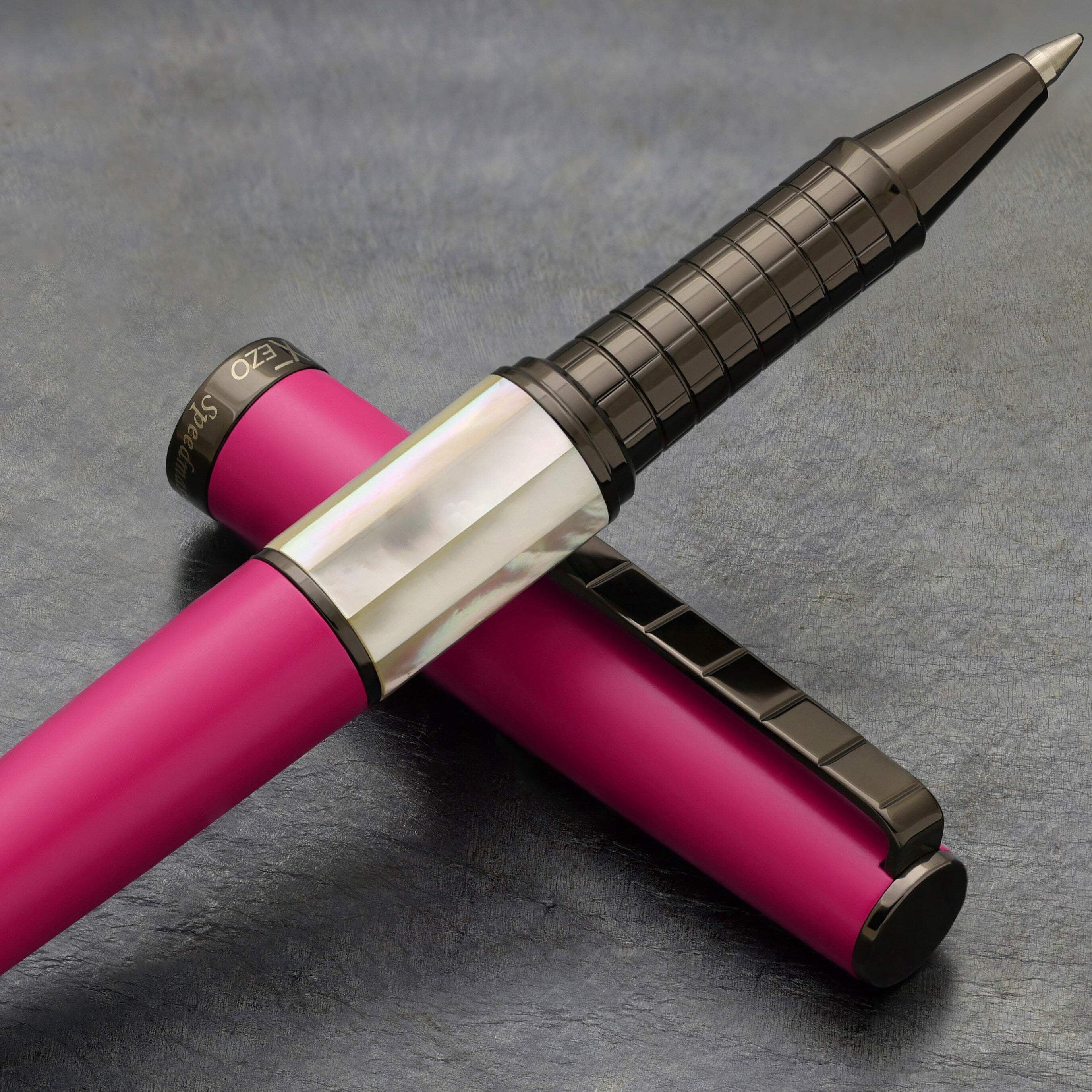 Xezo Speedmaster® Cerise Brass Rollerball Pen - With White Mother of Pearl
