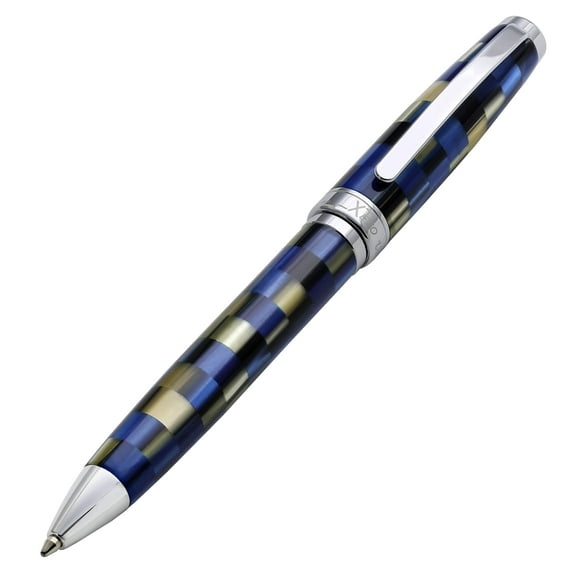 Xezo Urbanite I Acrylic Brass Ballpoint Pen - Modern Blue