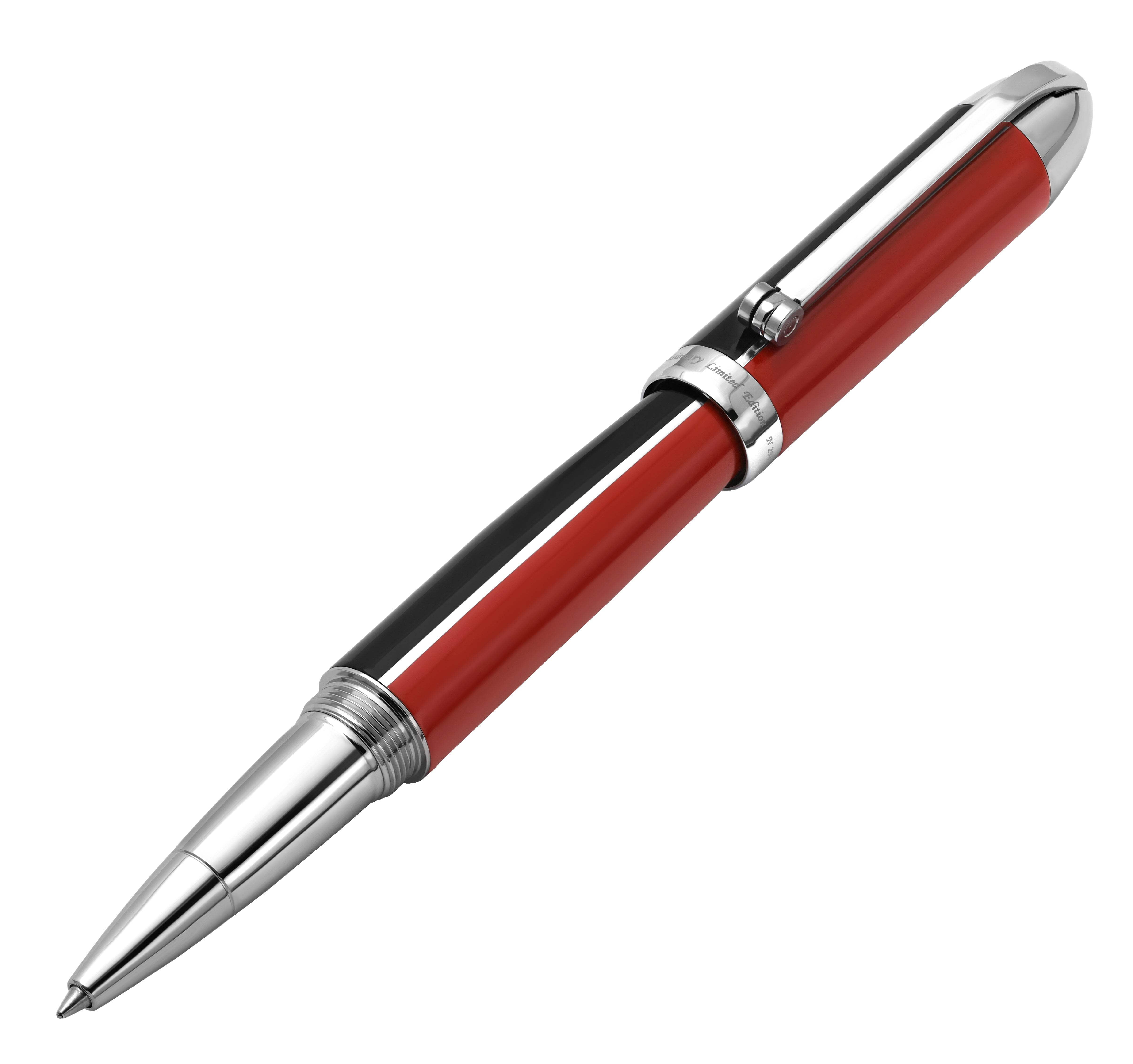 Xezo Xezo Visionary® Brass  Aluminum Enameled Rollerball Pen - Red / Black