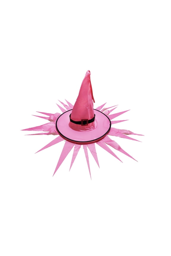 2PC Halloween Witch Hat Party Decoration Props LED Glowing Hat Pink
