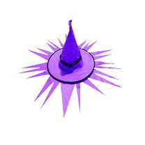 Xfvqtps 2PC Halloween Witch Hat Party Decoration Props LED Glowing Hat Purple