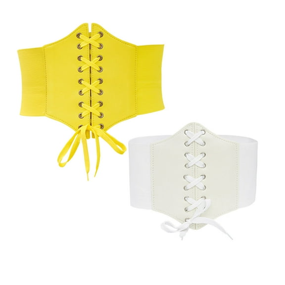 Xfvqtps 2PC Waist Trainer for Women Lace up Corset Shapewear Tummy Control Slimming Body Shaper Girdle Waist Cincher Postpartum Belly Band Dark Blue