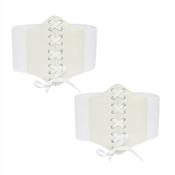 Xfvqtps 2PC Waist Trainer for Women Lace up Corset Shapewear Tummy Control Slimming Body Shaper Girdle Waist Cincher Postpartum Belly Band Wine