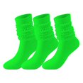 thumbnail image 1 of Xfvqtps 3 Pairs Womens Slouch Socks Stacked Solid Color Knitting Personality Fashion Comfortable Soft Thread Socks Green-01, 1 of 9