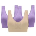 thumbnail image 1 of Xfvqtps 3PC Women Sports Bra Wireless Mesh Hollow Back Breathable Summer Solid Color Soft Comfortable Yoga Bras Multicolor-29, 1 of 6