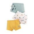 thumbnail image 1 of Xfvqtps 3PCS Kids Toddler Little Boys Underwear Boxer Briefs Cotton Soft Animals Car Print Pack Panties Age 2-9 Years Yellow, 1 of 3