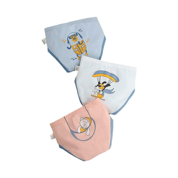 Xfvqtps 3PCS Toddler Little Boys Underwear Briefs Cotton Soft Cool Dog Print Pack for Boys Age 2-9 Years Blue