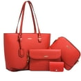 thumbnail image 1 of Xfvqtps 4 PCS Womens Tote Bag Crossbody Bag Handbag and Credit Card Wallet Solid Color Large Capacity Multifunctional Bag Set Red, 1 of 9