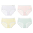 thumbnail image 1 of Xfvqtps 4PCS Girls Underwear Plaid Lace Elastic Soft Comfortable Breathable Animals Print Panties Set for Girls Age 5-12 Years Multicolor, 1 of 6