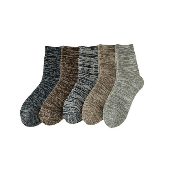 Xfvqtps 5 Pairs Mens Crew Socks Mixed Color Stripes Simplicity Non Shedding Elastic Premium Comfortable Soft Cozy Cotton Socks red