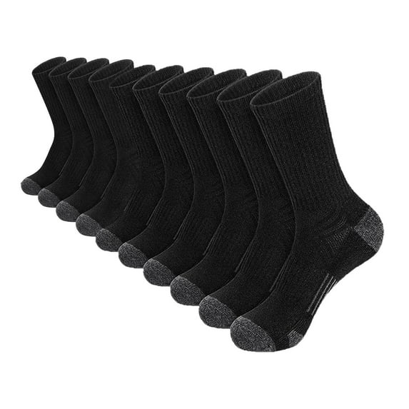 Xfvqtps 5 Pairs Mens Sports Socks Mid Tube Towel Bottom Simplicity Thickened Elastic Comfortable Sweat Absorbing Breathable Outdoor Mountaineering Running Socks Black