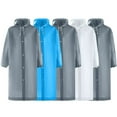 thumbnail image 1 of Xfvqtps 5 Pairs Mens and Womens Raincoat with Hooded Long Solid Color Adjustable Drawstring Button Waterproof Cycling Outdoor Activities Rain Jackets Rain Poncho Multicolor-08, 1 of 8