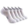 thumbnail image 1 of Xfvqtps 5 Pairs Unisex Sports Socks Simplicity Towel Bottom Short Ankle Thickened Comfortable Elastic Breathable Sweat Absorbing Soft Running Mountaineering Socks White, 1 of 6