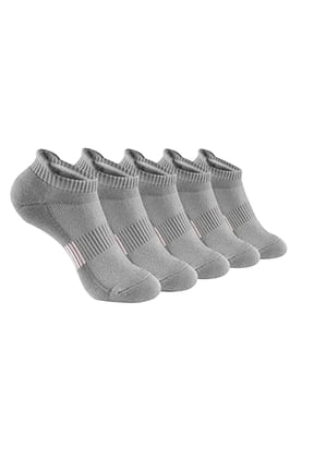 5 Pairs Womens Sports Socks No Show Simplicity Thickened Towel Bottom Sweat Absorbing Comfortable Elastic Breathable Soft Running Mountaineering Socks Gray