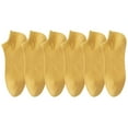 thumbnail image 1 of Xfvqtps 6 PCS Womens Ice Silk Stockings Low Cut Invisible Liner Footies Thin Socks Solid Color Non Slip Comfortable Breathable Lightweight No Show Socks Yellow, 1 of 9