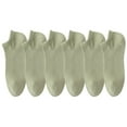 thumbnail image 1 of Xfvqtps 6 PCS Womens Ice Silk Stockings Low Cut Invisible Liner Footies Thin Socks Solid Color Non Slip Comfortable Breathable Lightweight No Show Socks Green, 1 of 9