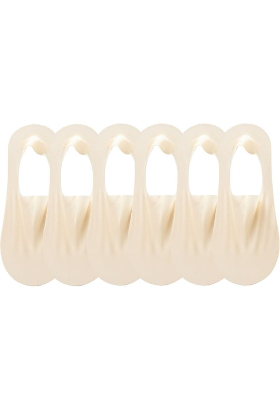 6 Pairs Womens Ice Silk Stockings Low Cut Non Slip Invisible Liner Footies Thin Socks Solid Color Comfortable Breathable Lightweight No Show Socks Beige