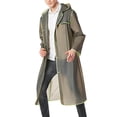 thumbnail image 1 of Xfvqtps Adult Mens and Womens Raincoat with Hooded Long Colorful Edges Reusable Button Transparent Waterproof Cycling Hiking Rain Jackets EVA Rain Poncho Gray, 1 of 3