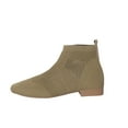 thumbnail image 1 of Xfvqtps Ankle Boots for Women Knit Shoe Upper Square Toe Pull on Low Heel Hollow out Casual Commute Boots Khaki, 1 of 9