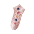 thumbnail image 1 of Xfvqtps Ankle Socks for Women Girls Thin Low Cut Floral Pattern Cute Breathable Comfortable Soft Cozy Premium Spring Summer Cotton Socks Pink, 1 of 4