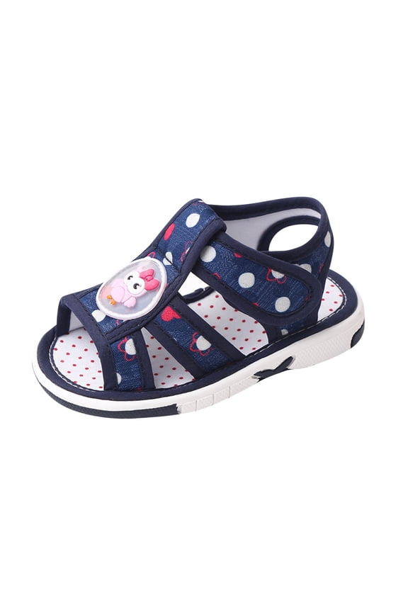 Baby Boys and Girls Squeaky Shoes Bird Lightweight Flat Bottom Non Slip Open Toe Breathable Soft Infant Cotton Sandals Summer Casual Comfortable Toddler Baby Called Shoes Blue