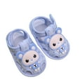 thumbnail image 1 of Xfvqtps Baby Boys and Girls Walking Shoes Hollowing Out Animal Cute Soft Sole Non Slip PU Infant Sandals Summer 0-1 Year Old New Baby Slip Sandals Blue, 1 of 1