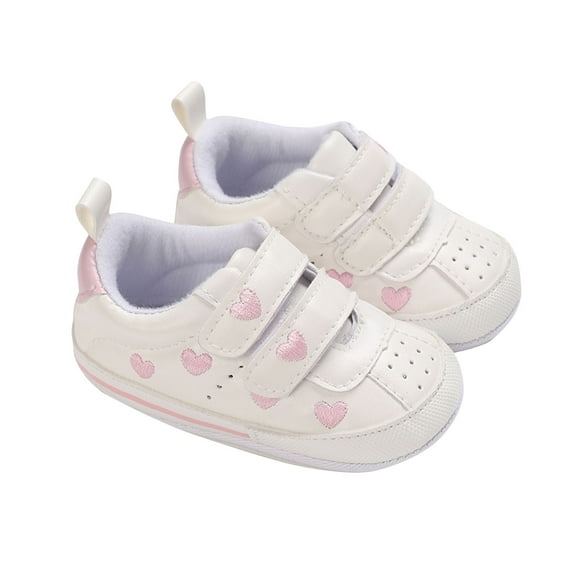 Xfvqtps Baby Boys and Girls Walking Shoes Hook Loop Love Or Star Soft Sole PU Infant Shoes Summer New Toddler Shoes Wear Non Slip Breathable Sports Shoes Pink