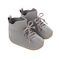 thumbnail image 1 of Xfvqtps Baby Boys and Girls Walking Shoes Lace Up Cozy Soft Mesh Warm Knit Infant Boots Spring New Baby Knitted High Top Outside To Wear Non Slip Breathable Sweatproof Toddler Shoes Gray, 1 of 6