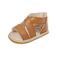 thumbnail image 1 of Xfvqtps Baby Boys and Girls Sandals Simplicity Ankle Zipper Non Slip Soft Sole Leather Prewalker Toddler Kid Summer Breathable Casual Shoes Brown, 1 of 6