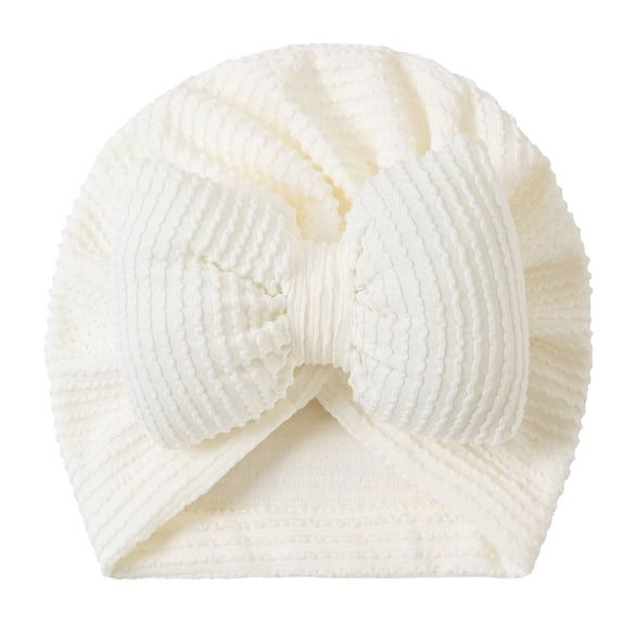 Xfvqtps Baby Girls Hairband Bow Solid Color Breathable Turban Headwrap for Infant Toddler