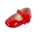thumbnail image 1 of Xfvqtps Baby Girls PU Mary Jane Flats Flower Lace Cute Non-slip Soft Sole PU Prewalker Toddler Shoes Fashion Bottom Princess Sandals Red, 1 of 9