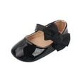 thumbnail image 1 of Xfvqtps Baby Girls PU Mary Jane Flats Lace Bow Cute Non-slip Soft Sole Prewalker Toddler Shoes Fashion Bottom Princess Sandals Black, 1 of 9