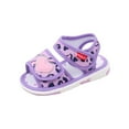 thumbnail image 1 of Xfvqtps Baby Girls Sandals Love Leopard Print Lightweight Outdoor Beach Mesh Walking Shoes Casual Comfortable Breathable Toddler Shoes Leopard Print Non Slip Soft Sole Summer Shoes Purple, 1 of 9