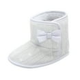 thumbnail image 1 of Xfvqtps Baby Girls Thicken Lining Boots Fluffy Plush Knit Bowknot Keep Warm Non Slip Winter Boots Toddler Cute Soft Cotton Shoes White, 1 of 5