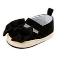 thumbnail image 1 of Xfvqtps Baby Girls Walking Shoes Bow Cute Non-slip Soft Sole PU Princess Prewalker Toddler Shoes Fashion Bottom Sandals Shoes Black, 1 of 7