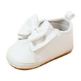 thumbnail image 1 of Xfvqtps Baby Girls Walking Shoes Bowknot Breathable Non Slip Cute Princess Soft Sole PU Infant Prewalker New Summer Bow Wear Non Slip Sweat Baby Sports Soft Soled Toddler Shoes White, 1 of 6