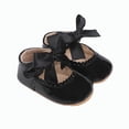 thumbnail image 1 of Xfvqtps Baby Girls Walking Shoes Lace Bowknot Princess Non Slip Comfortable Soft Sole PU Infant Prewalker Summer New Baby Everything Casual Breathable Cute Rubber Toddler Shoes Black, 1 of 9