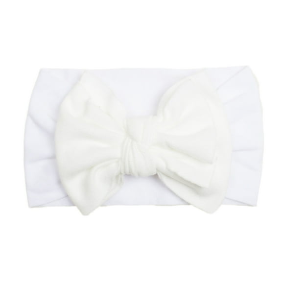 Xfvqtps Baby Infant Newborn Headbands Knit Bowknot Cute Kawaii Elastic Stretch Solid Color Sweet Princess Soft Acrylic Hair Accessories White