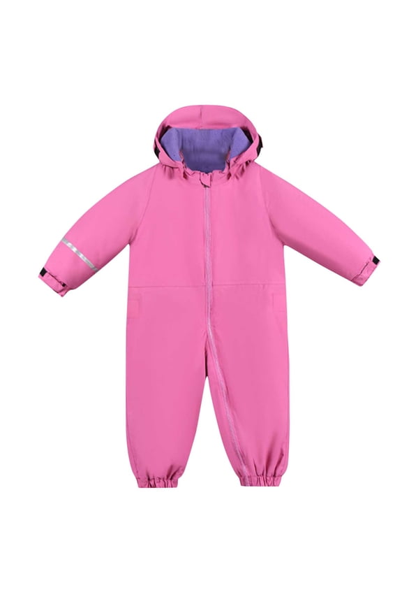 Snowsuits One Piece Snowboarding Suit Reflective Strip Hooded Waterproof Windproof Outdoor Winter Warm Ski Suits Jumpsuits Pink